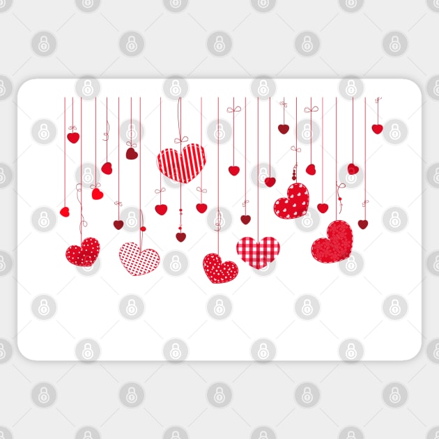 Valentine's day hanging hearts Sticker by GULSENGUNEL